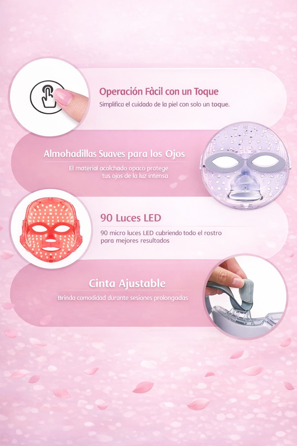 Máscara facial LED